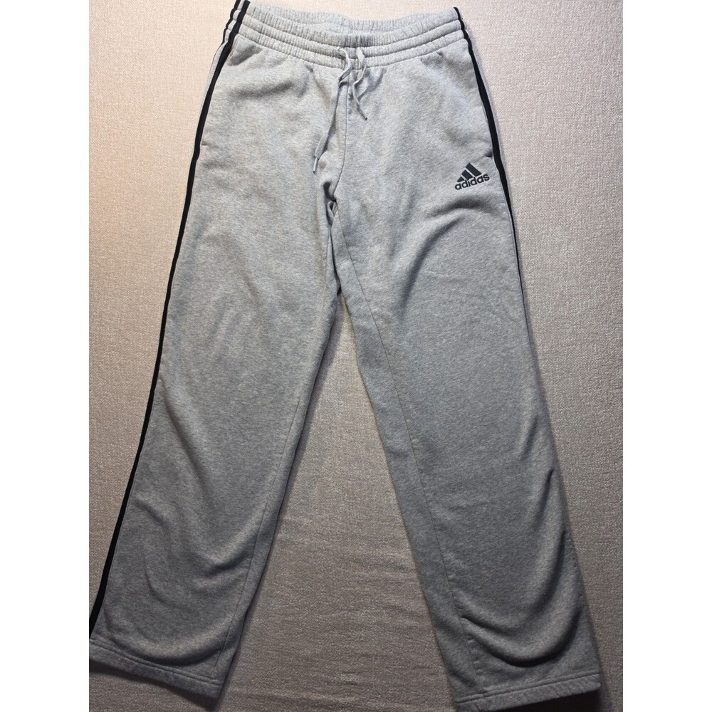 Adidas Essentials 3-Stripes Fleece Joggers Mens Large Gray Sweatpants Athleisure
